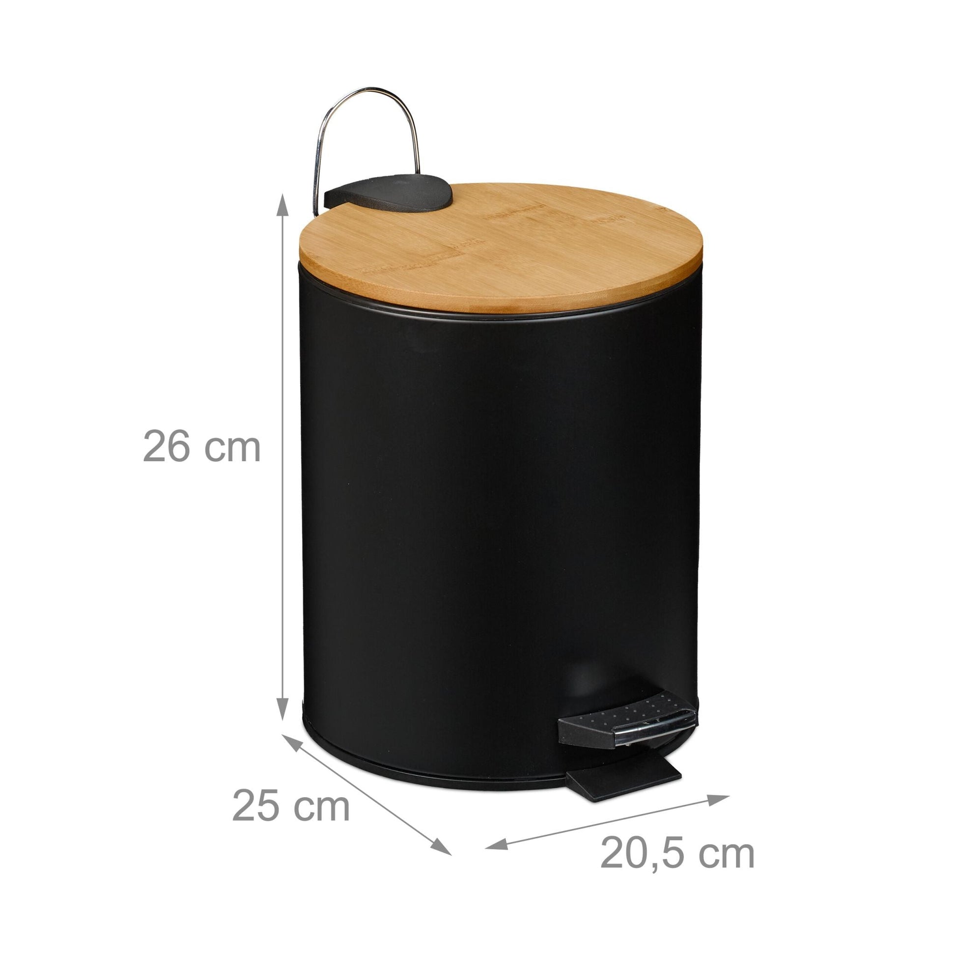 Kosmetikeimer 5 Liter Hellbraun-Schwarz von Relaxdays
