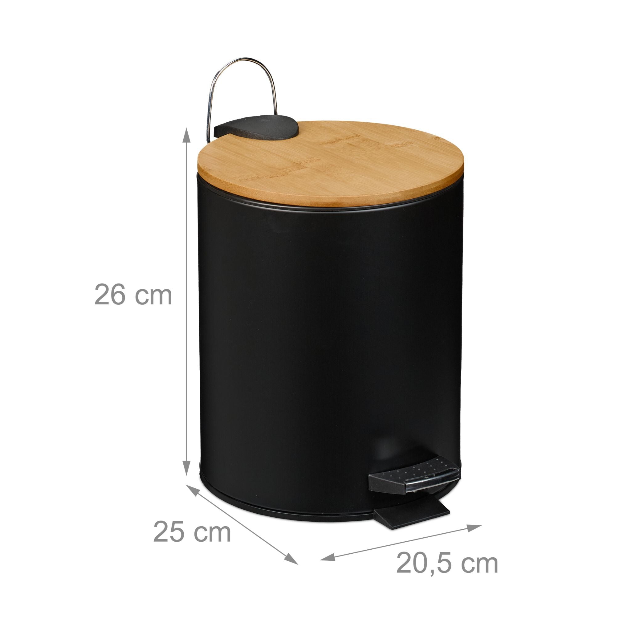 Kosmetikeimer 5 Liter Hellbraun-Schwarz von Relaxdays