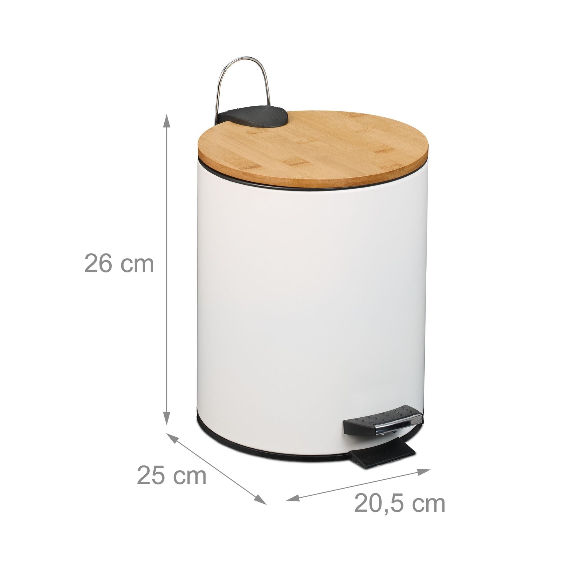 Kosmetikeimer 5 Liter Weiss-Hellbraun-Schwarz von Relaxdays