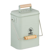 Komposteimer Küche 3,5L Grün-Hellbraun-Silber von Relaxdays