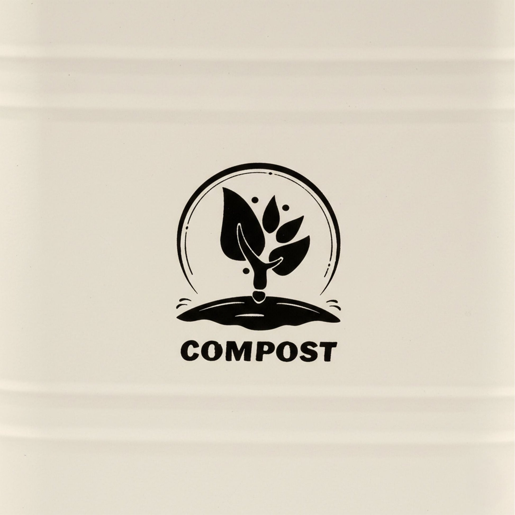 Komposteimer Küche 3,5L Creme-Hellbraun-Silber von Relaxdays