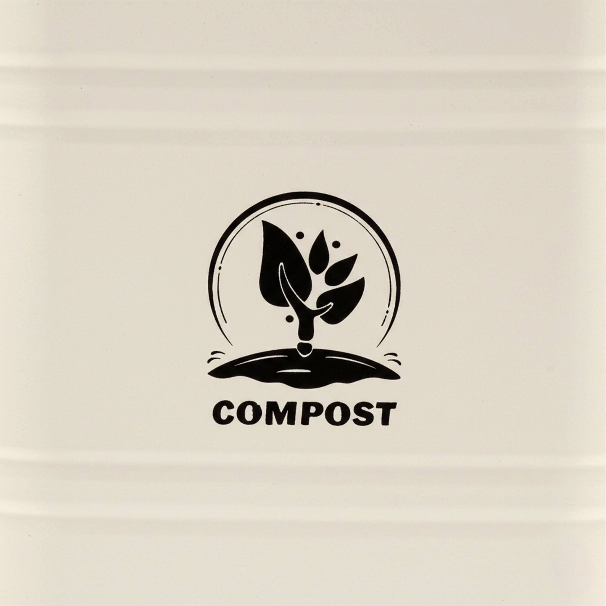 Komposteimer Küche 3,5L Creme-Hellbraun-Silber von Relaxdays