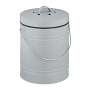 Komposteimer mit Geruchsfilter 5L Schwarz-Silber-Grau von Relaxdays