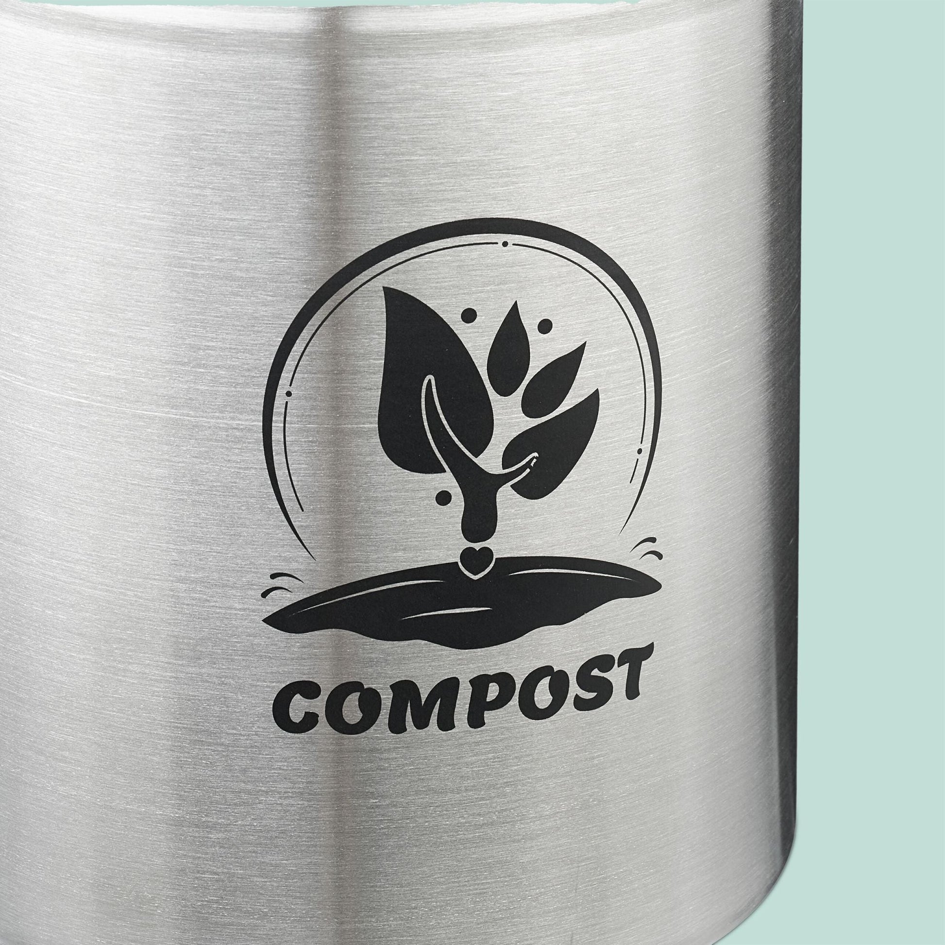 Komposteimer mit Geruchsfilter 5L Schwarz-Silber von Relaxdays