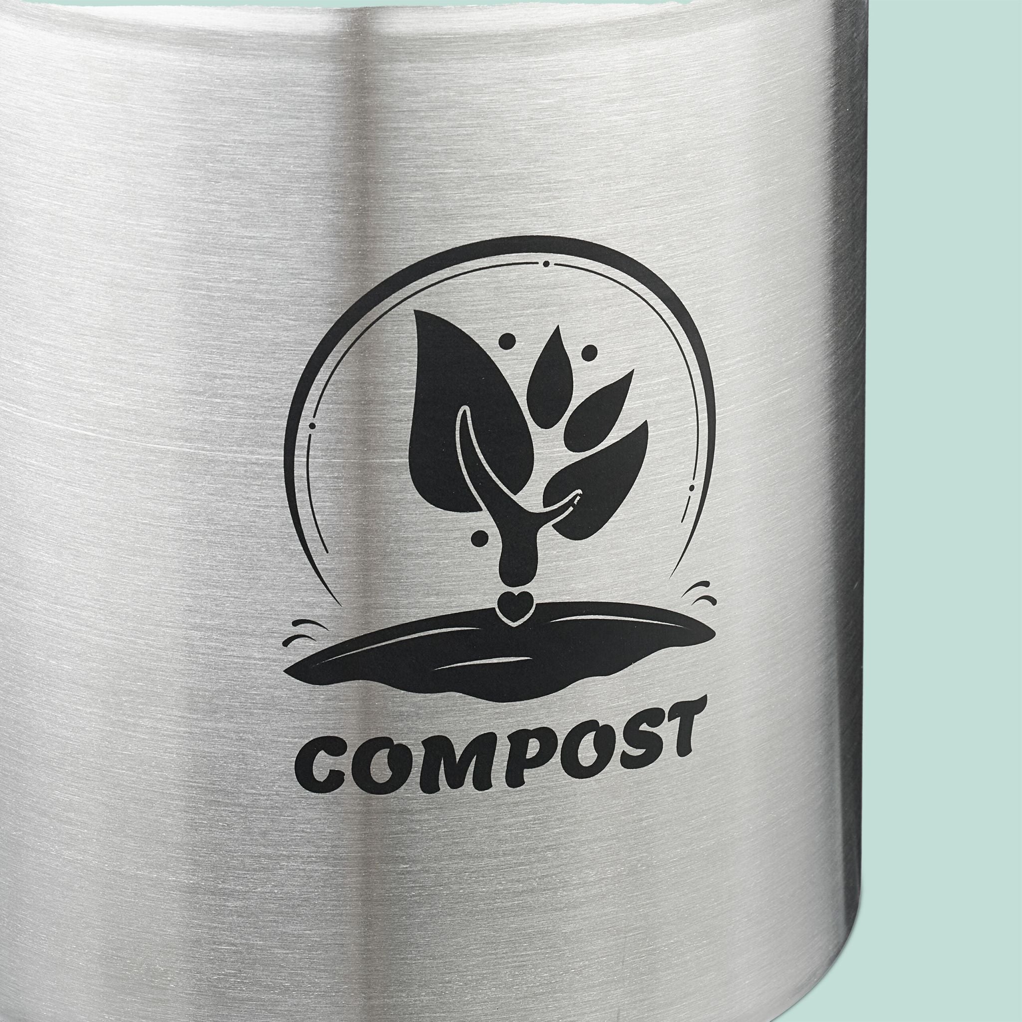 Komposteimer mit Geruchsfilter 5L Schwarz-Silber von Relaxdays