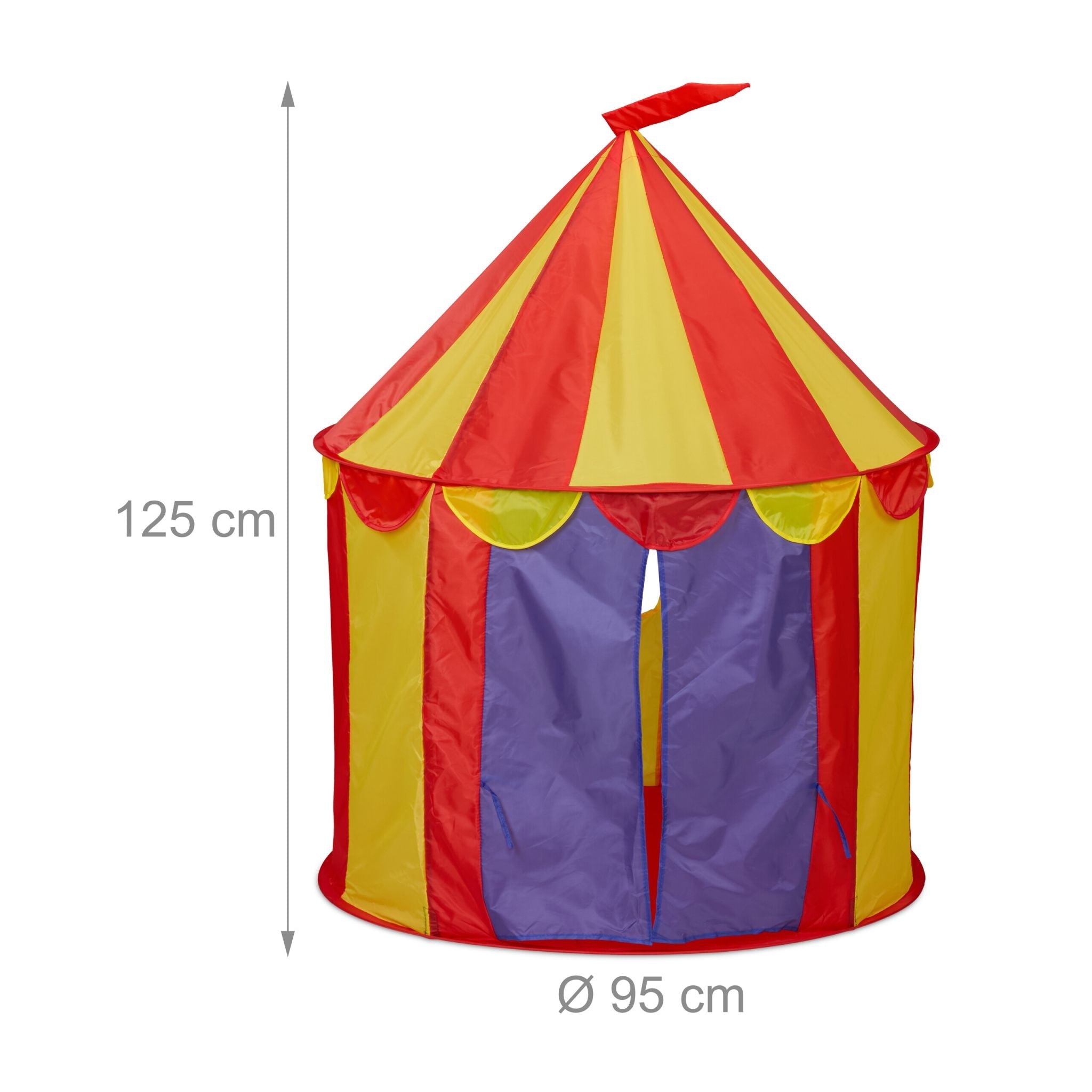 Spielzelt Zirkus Kinder Blau-Gelb-Rot