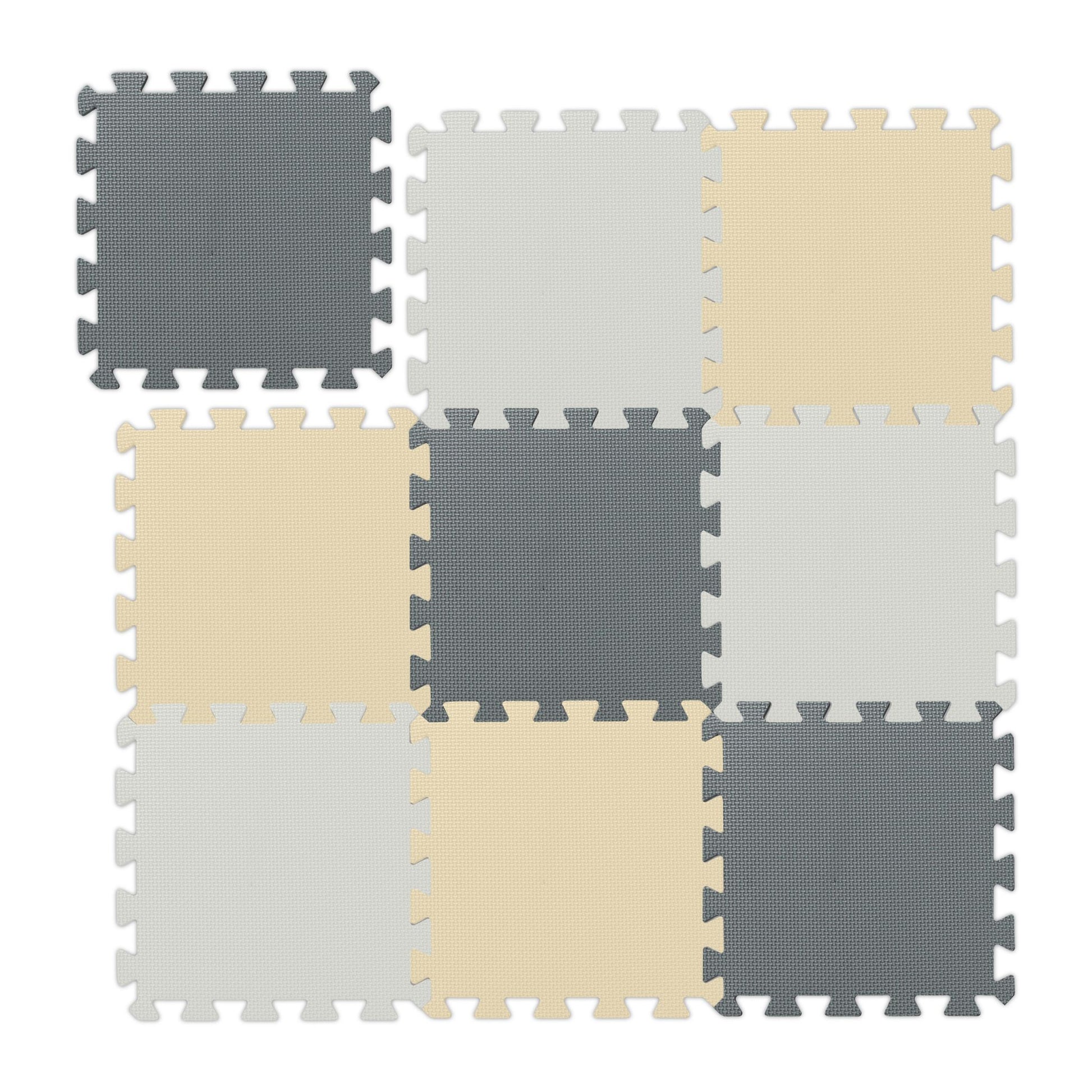 Puzzlematte 3-farbig Set Beige-Weiss-Grau von Relaxdays