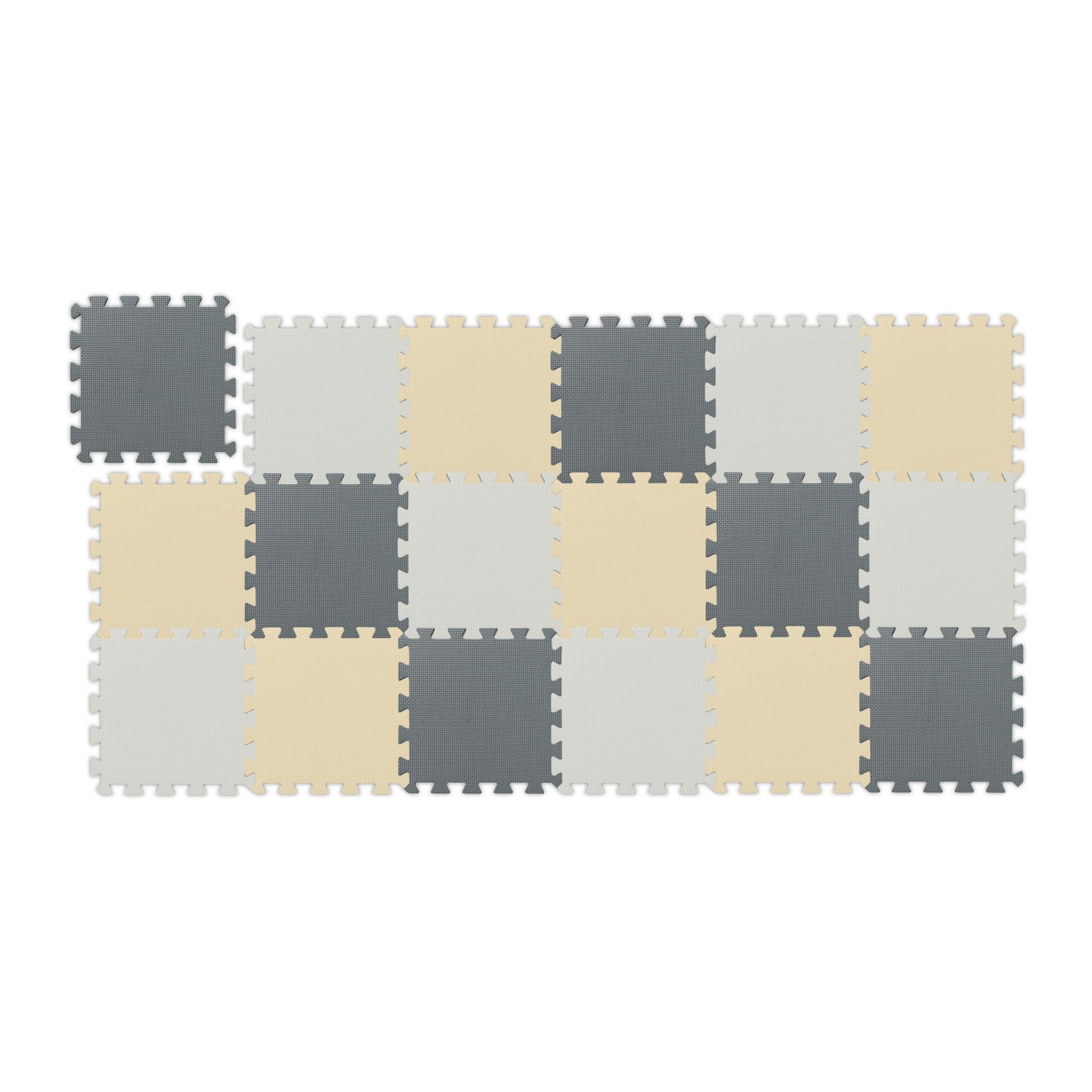 Puzzlematte 3-farbig Set Beige-Weiss-Grau von Relaxdays