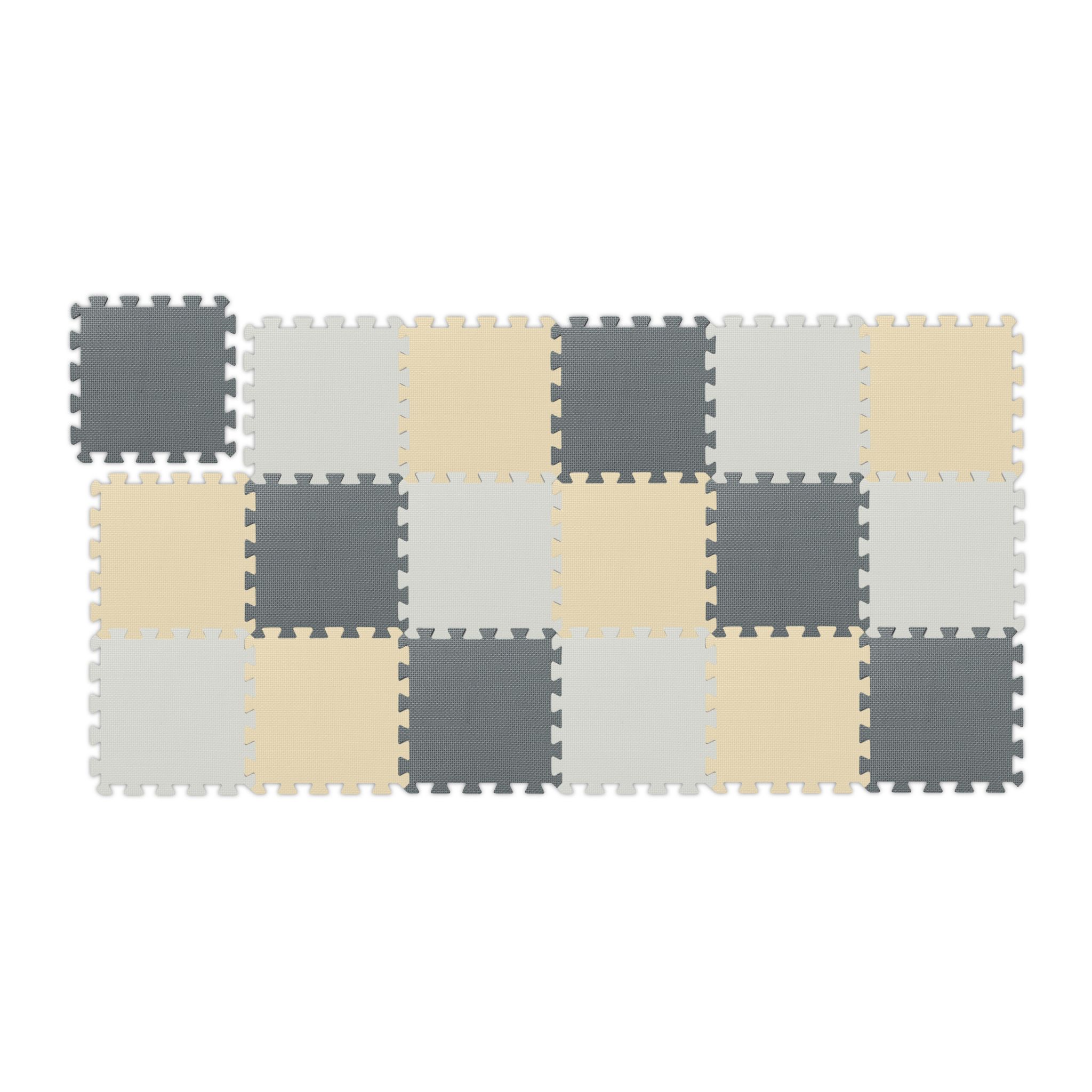 Puzzlematte 3-farbig Set Beige-Weiss-Grau von Relaxdays