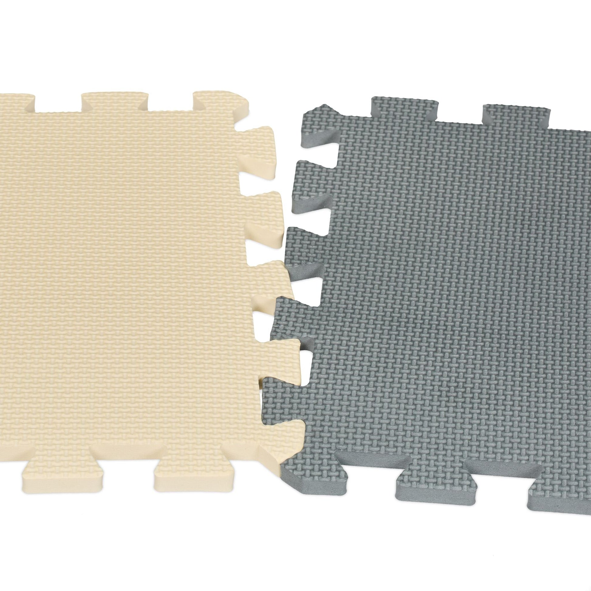 Puzzlematte 3-farbig Set Beige-Weiss-Grau von Relaxdays