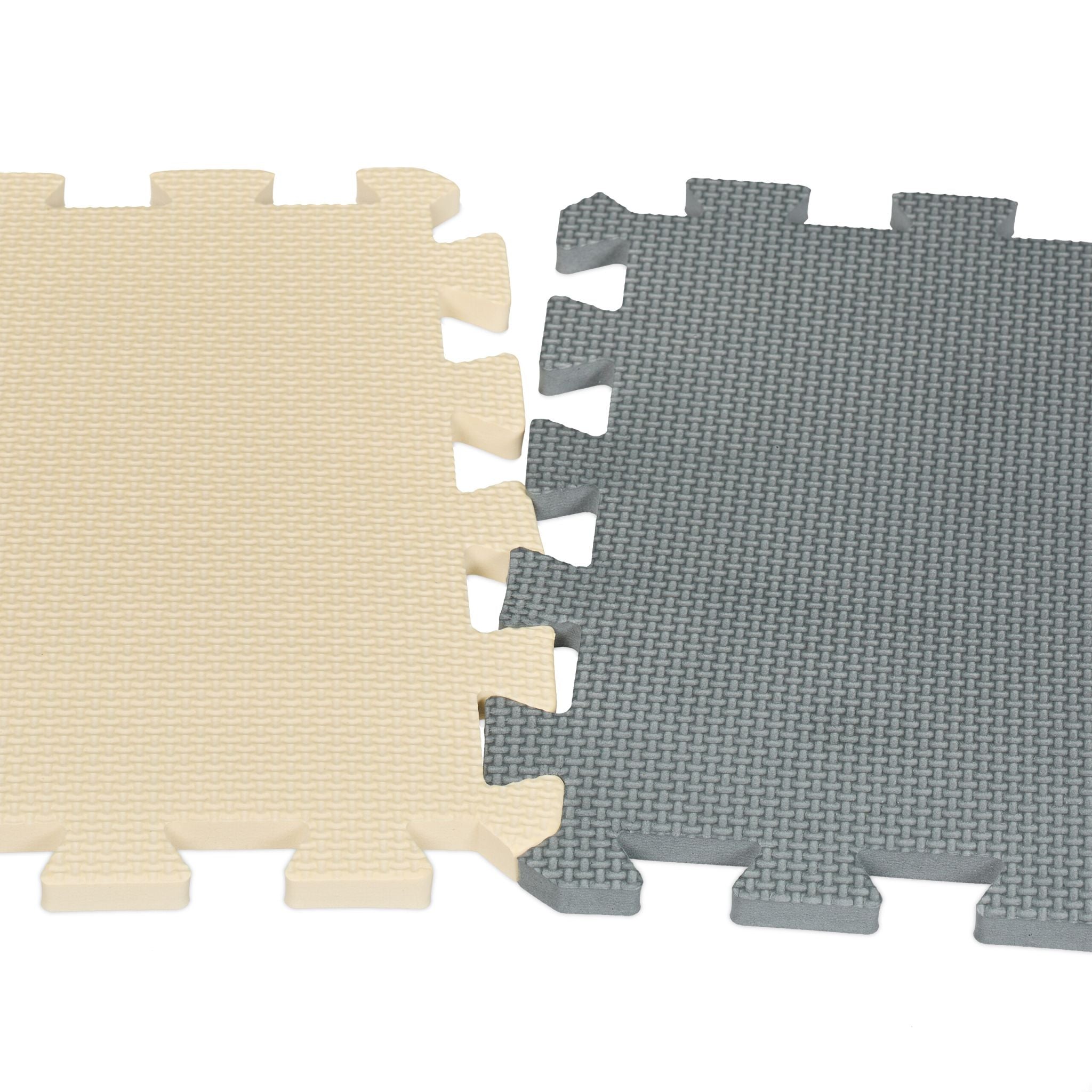 Puzzlematte 3-farbig Set Beige-Weiss-Grau von Relaxdays