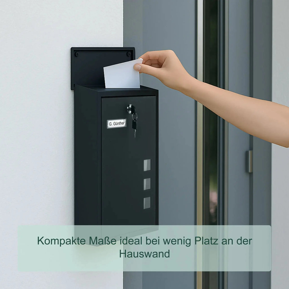 Briefkasten Hochformat Schwarz-Silber-Transparent von Relaxdays