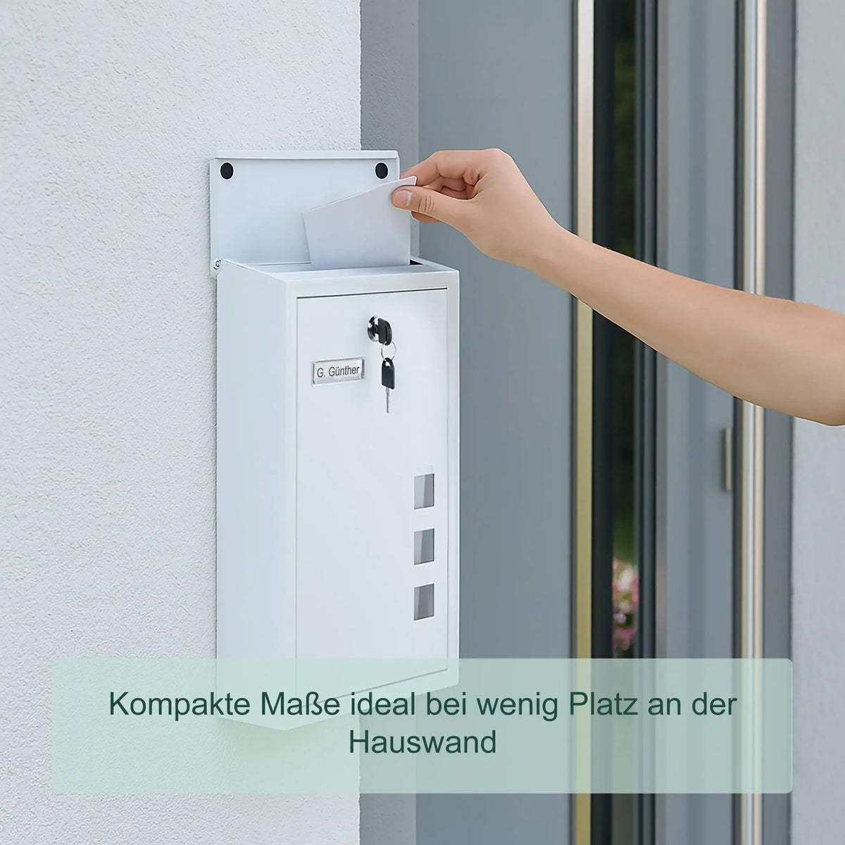 Briefkasten Hochformat Weiss-Silber-Transparent von Relaxdays