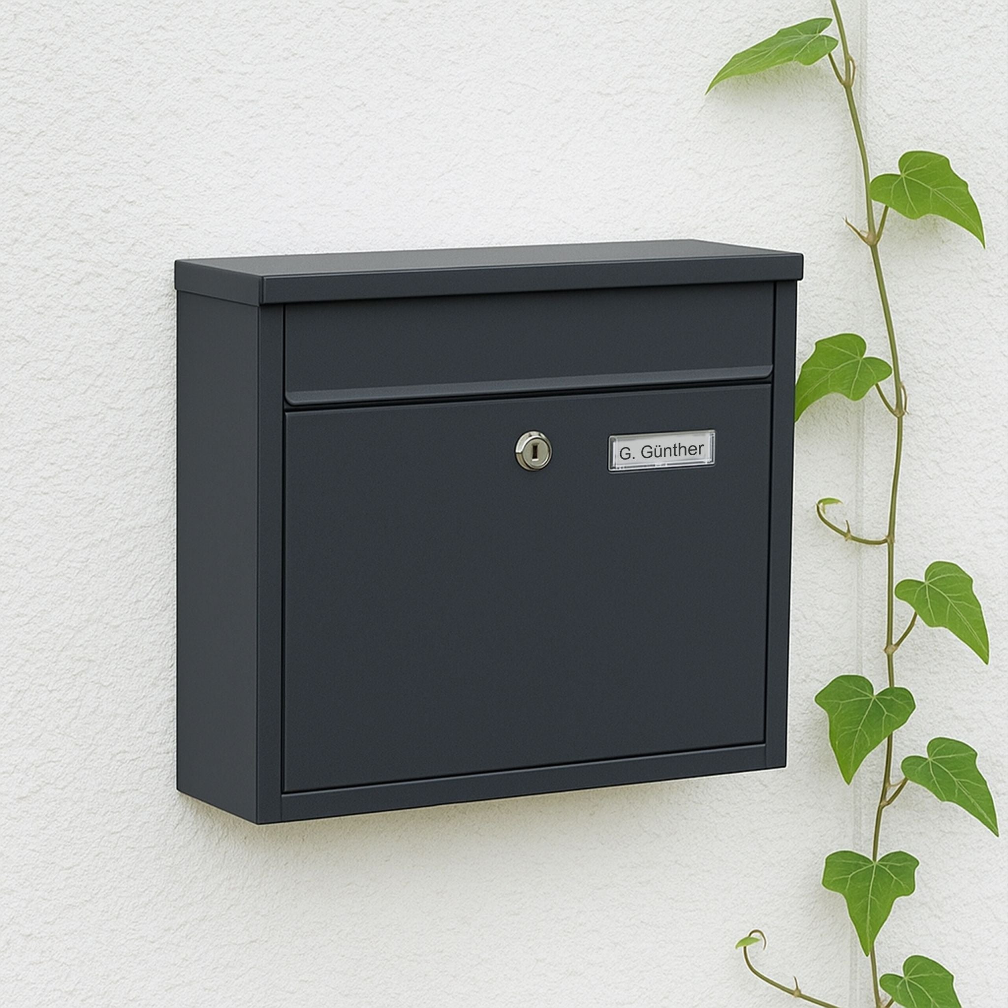 Briefkasten kompakt Anthrazit-Silber-Transparent von Relaxdays