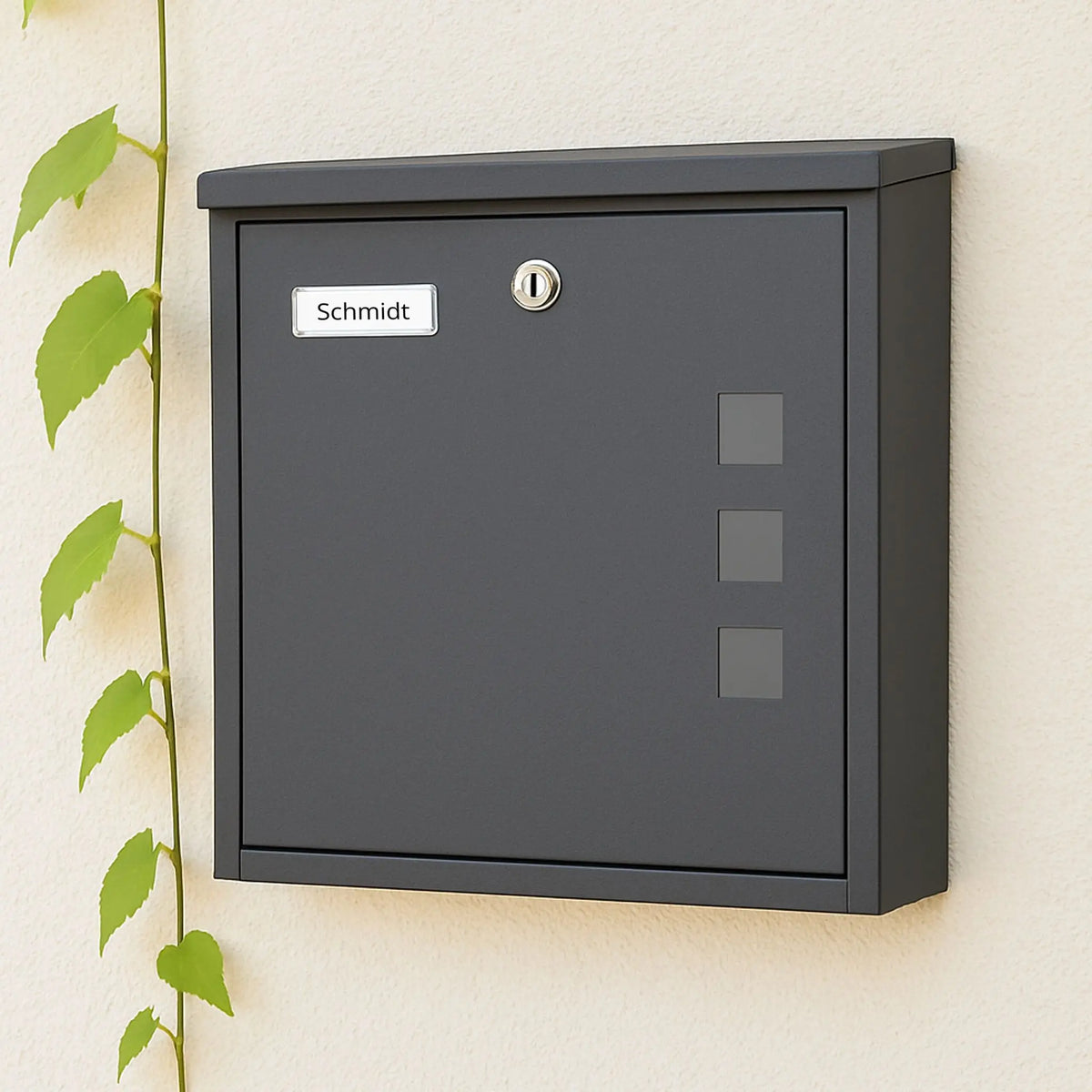 Briefkasten mit Sichtfenster Anthrazit-Silber-Transparent von Relaxdays