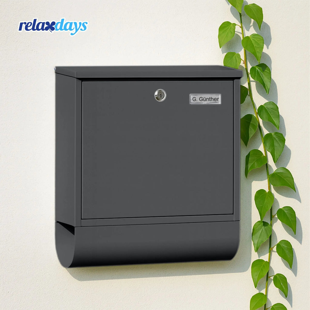 Briefkasten mit Zeitungsfach Anthrazit von Relaxdays