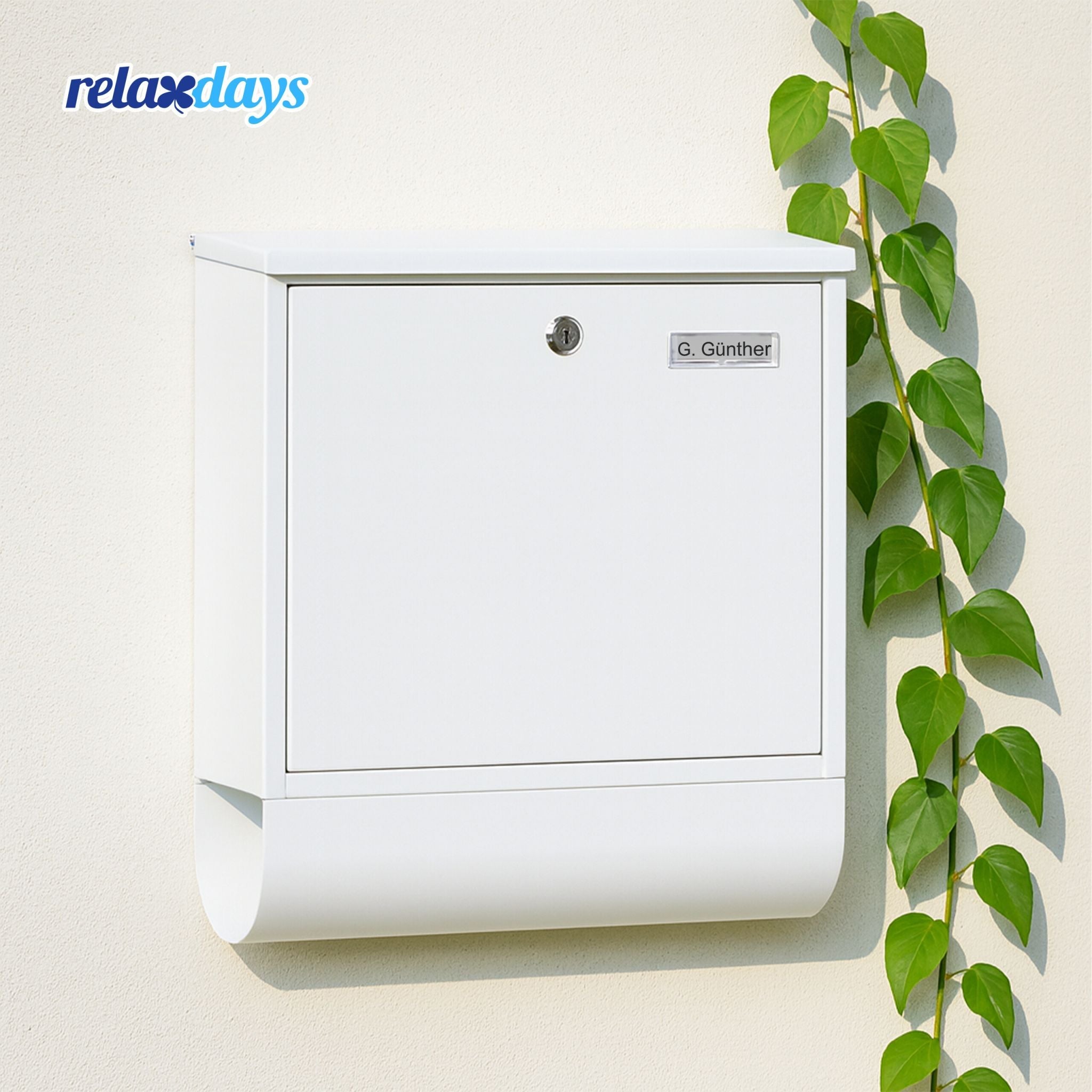 Briefkasten mit Zeitungsfach Weiss von Relaxdays