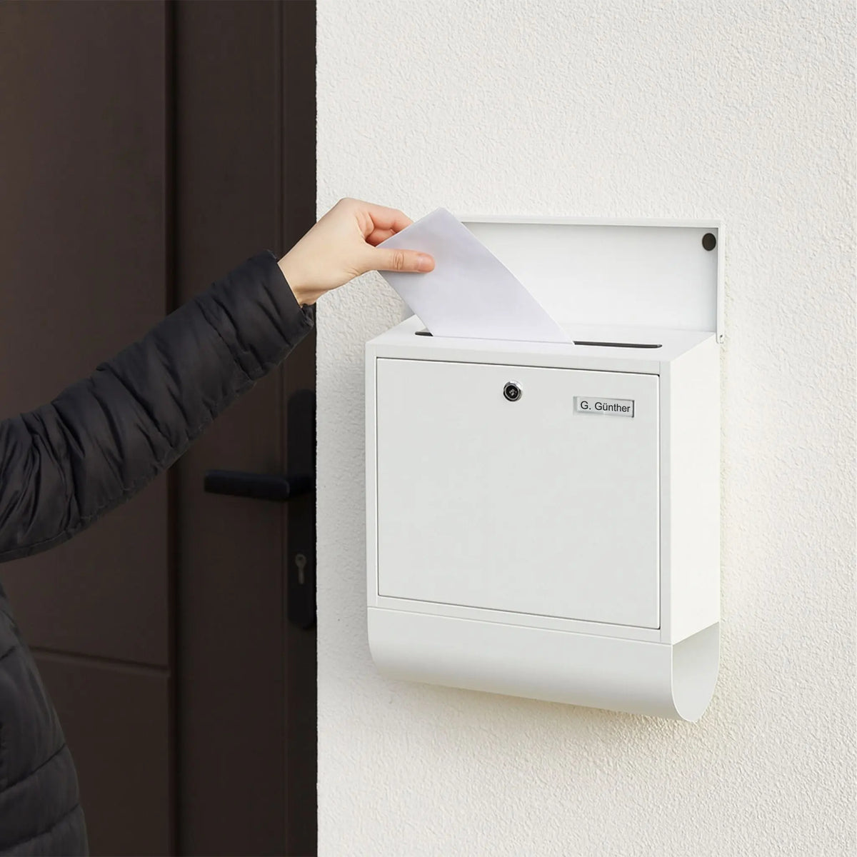Briefkasten mit Zeitungsfach Weiss von Relaxdays