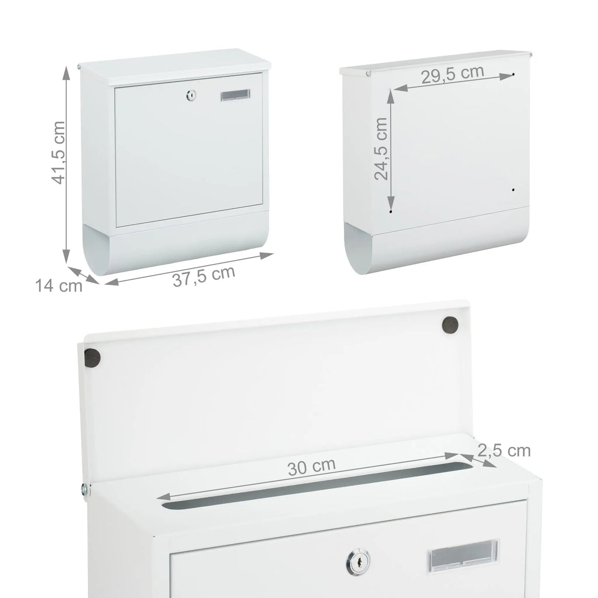 Briefkasten mit Zeitungsfach Weiss von Relaxdays
