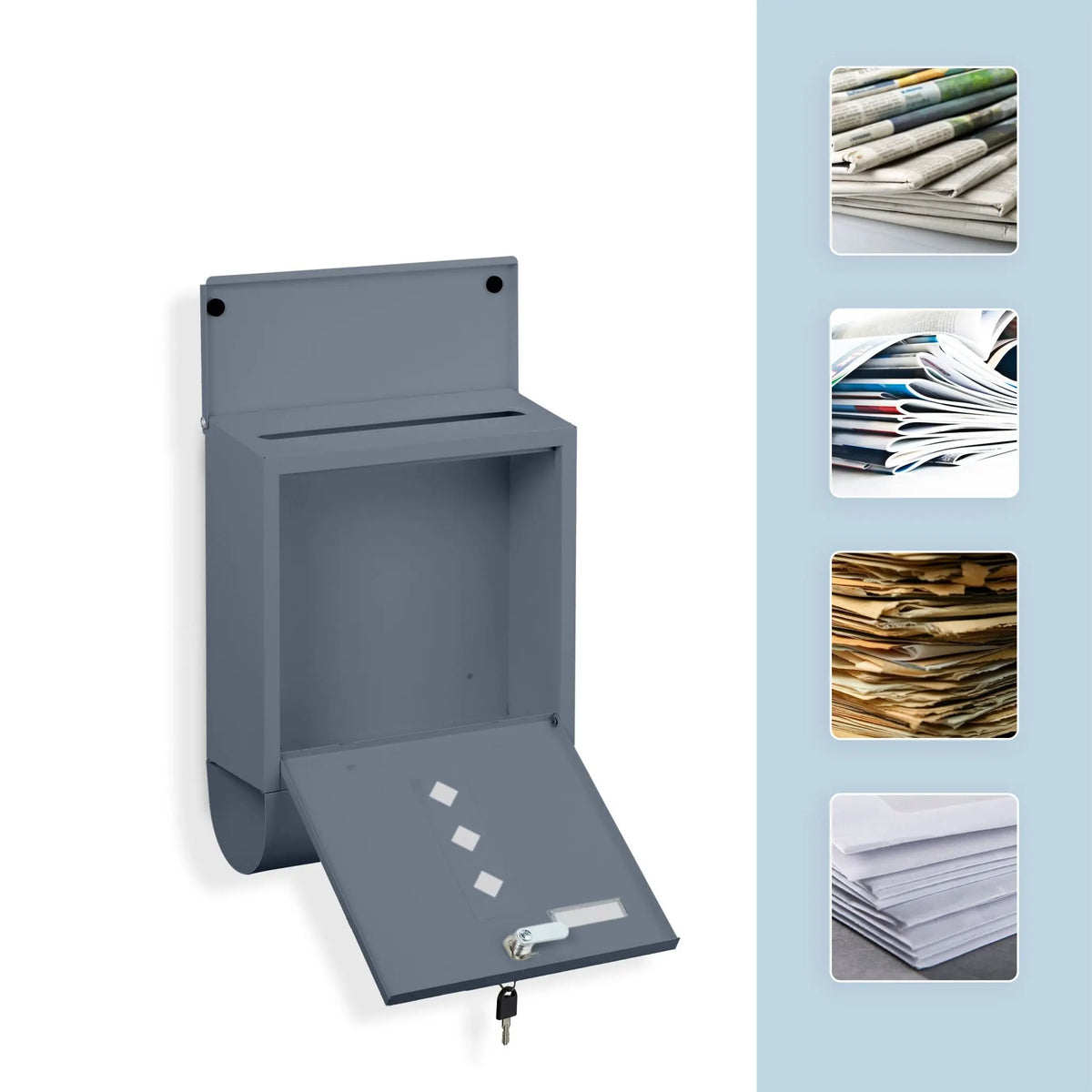 Briefkasten mit Zeitungsfach Anthrazit von Relaxdays