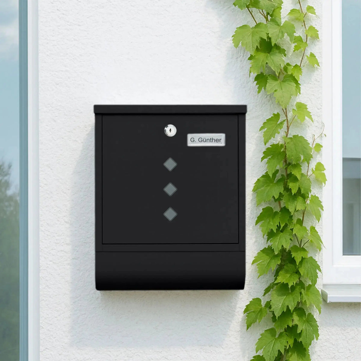 Briefkasten mit Zeitungsfach Schwarz von Relaxdays