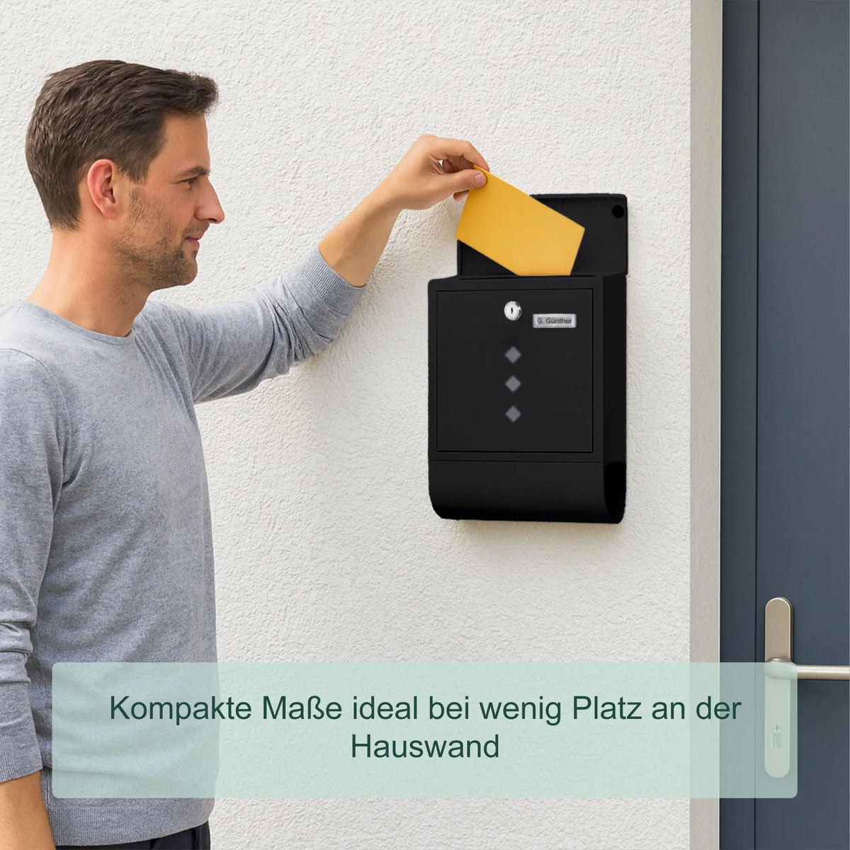 Briefkasten mit Zeitungsfach Schwarz von Relaxdays