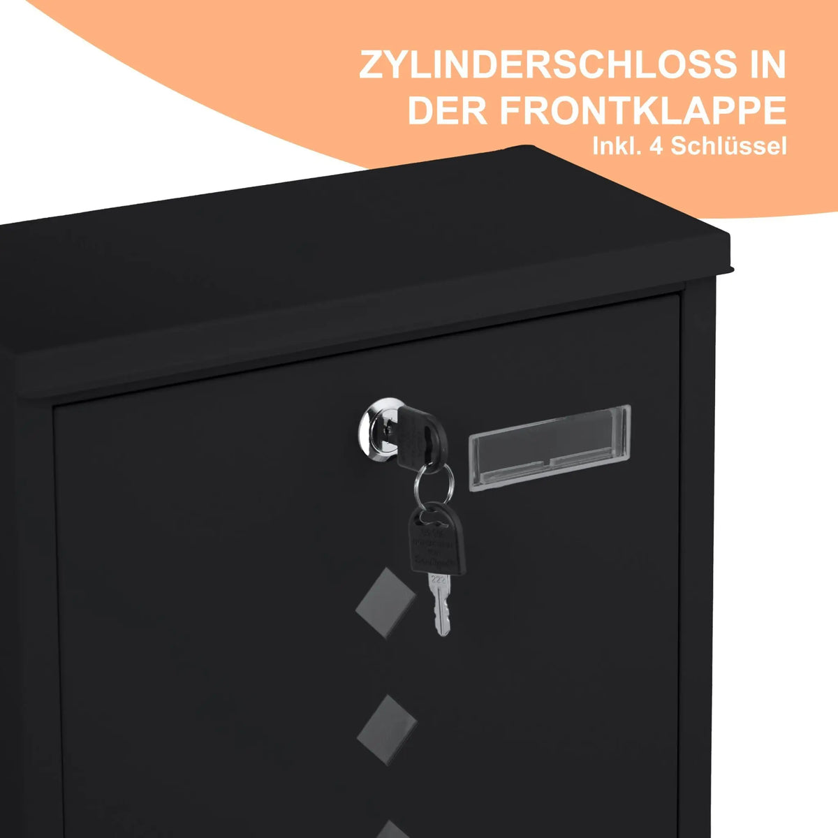 Briefkasten mit Zeitungsfach Schwarz von Relaxdays