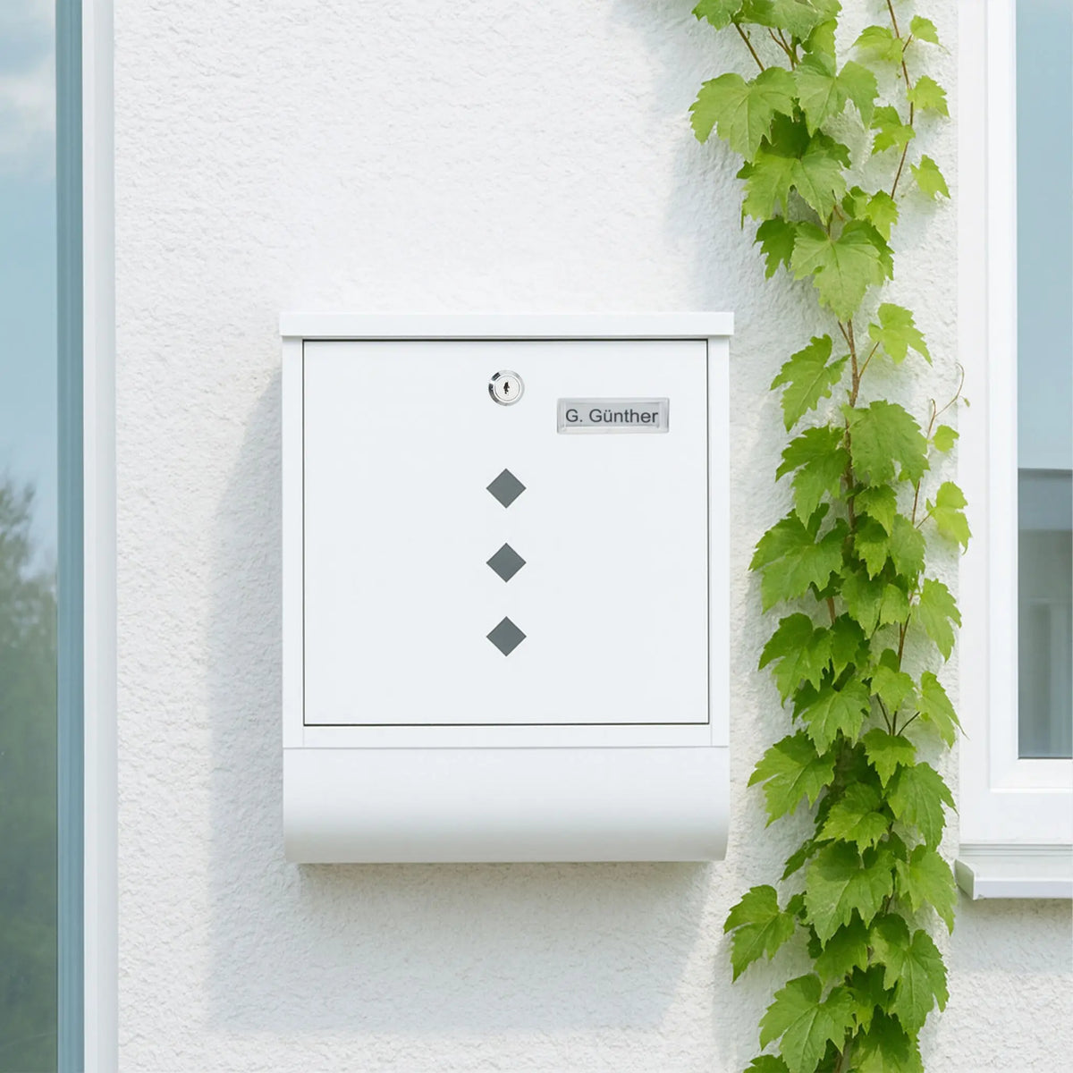 Briefkasten mit Zeitungsfach Weiss von Relaxdays