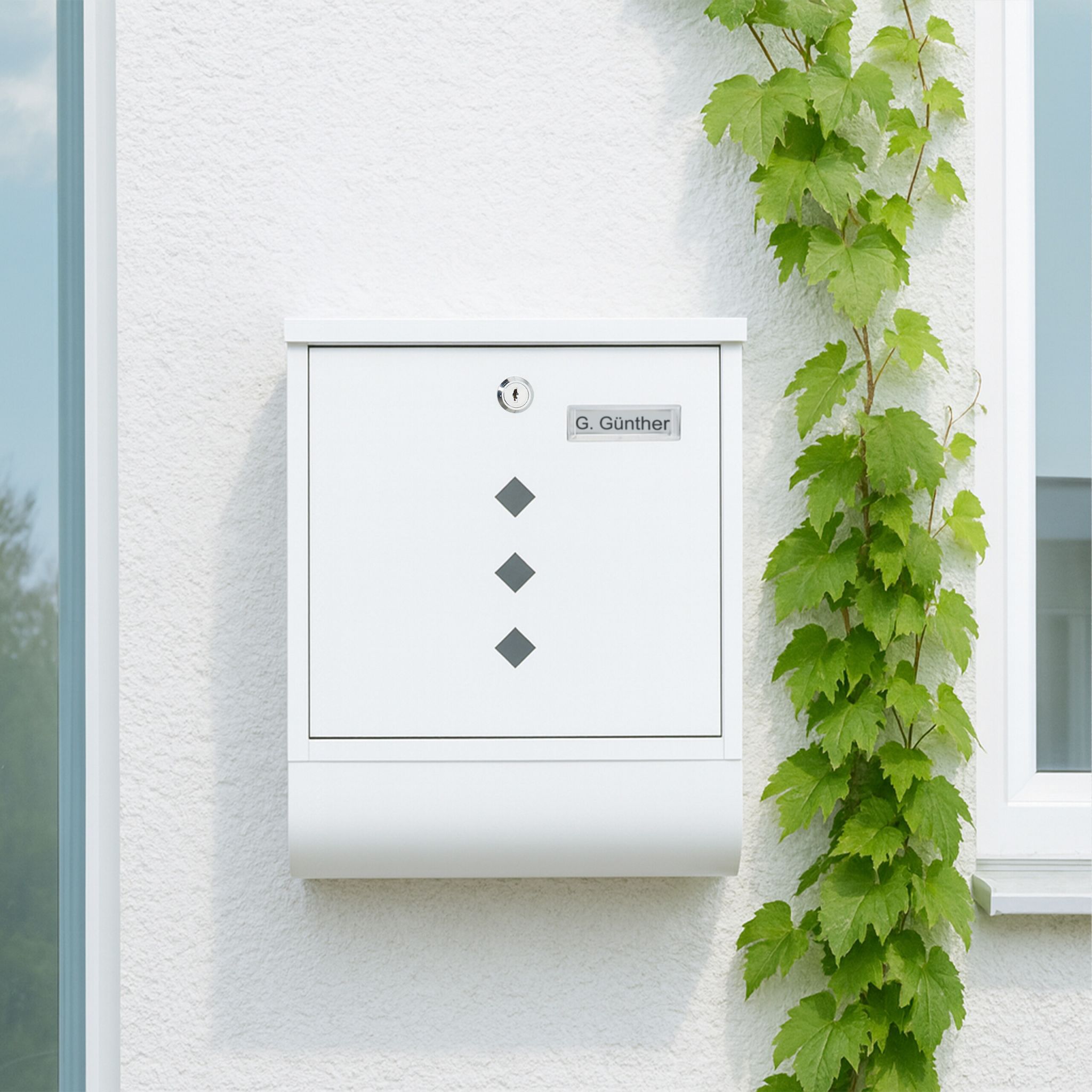 Briefkasten mit Zeitungsfach Weiss von Relaxdays