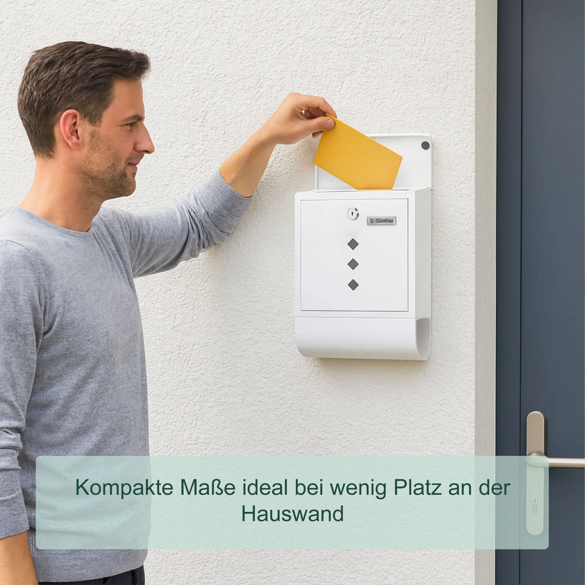 Briefkasten mit Zeitungsfach Weiss von Relaxdays