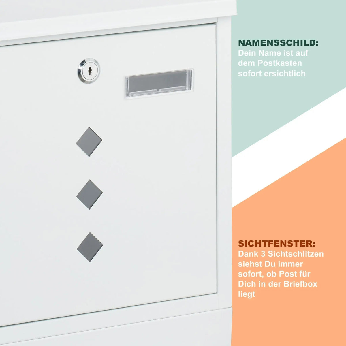 Briefkasten mit Zeitungsfach Weiss von Relaxdays