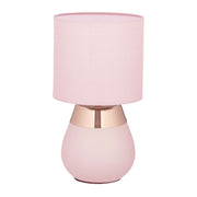 Tischlampe mit Stoffschirm Kupfer-Rosa von Relaxdays