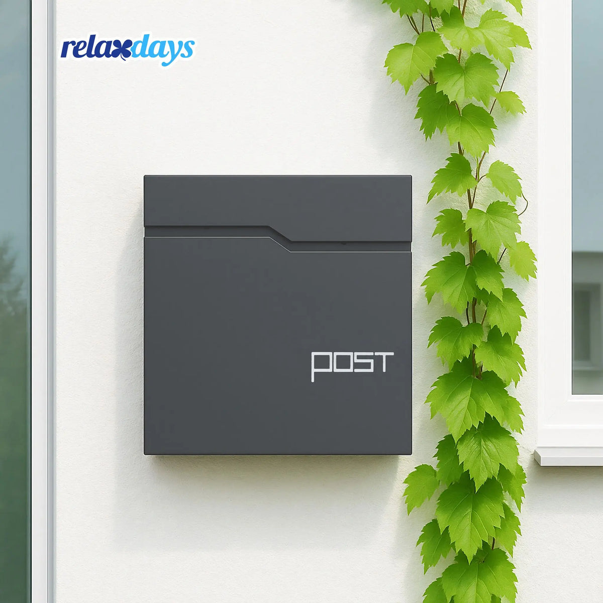 Briefkasten mit Zeitungsfach Anthrazit von Relaxdays