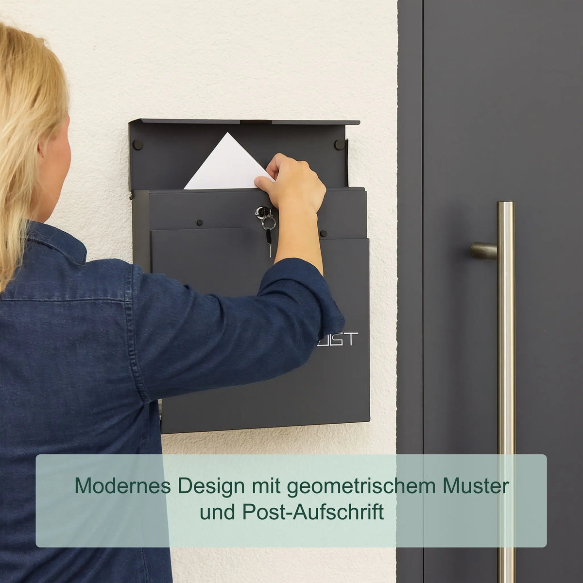 Briefkasten mit Zeitungsfach Anthrazit von Relaxdays