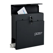 Briefkasten mit Zeitungsfach Schwarz von Relaxdays