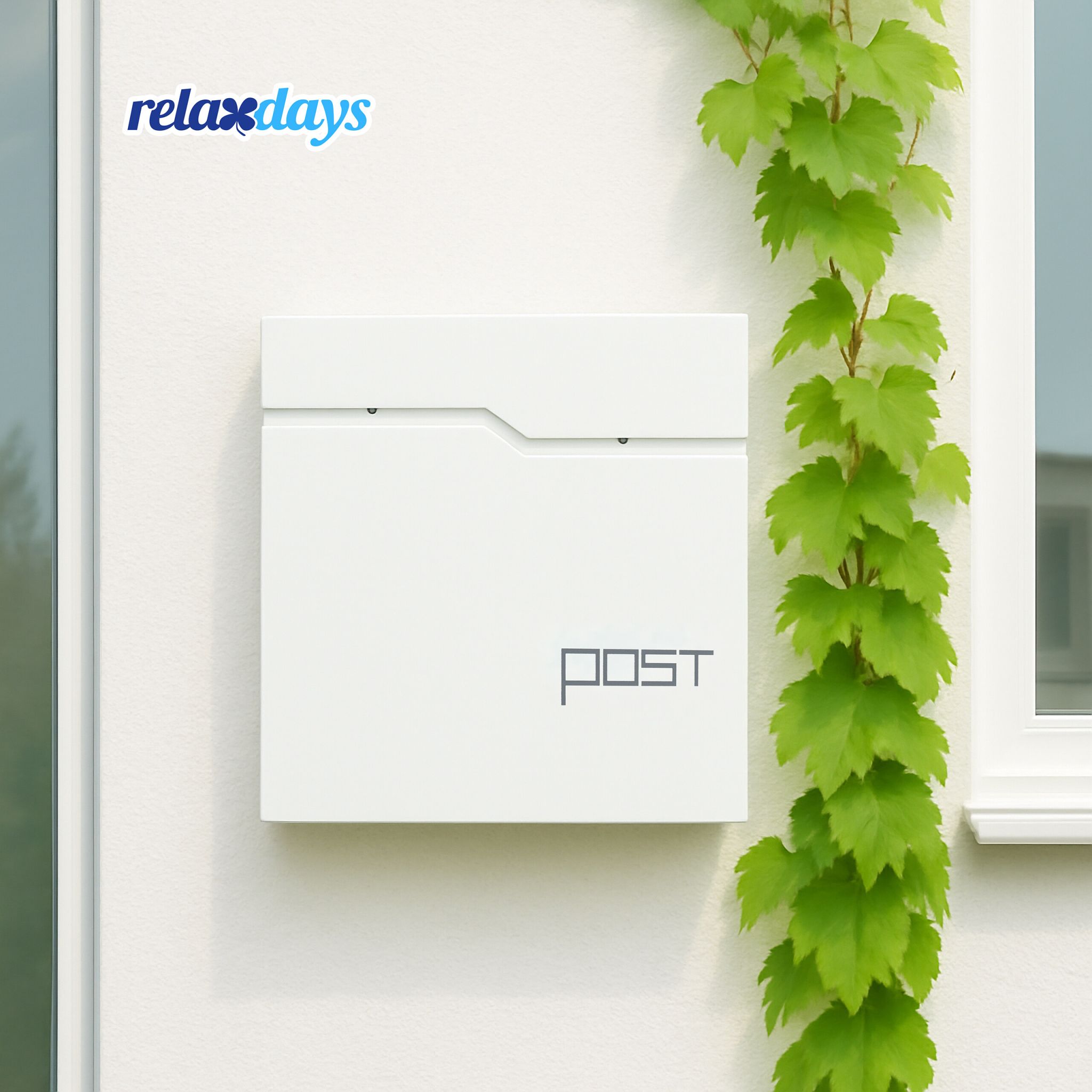 Briefkasten mit Zeitungsfach Weiss von Relaxdays