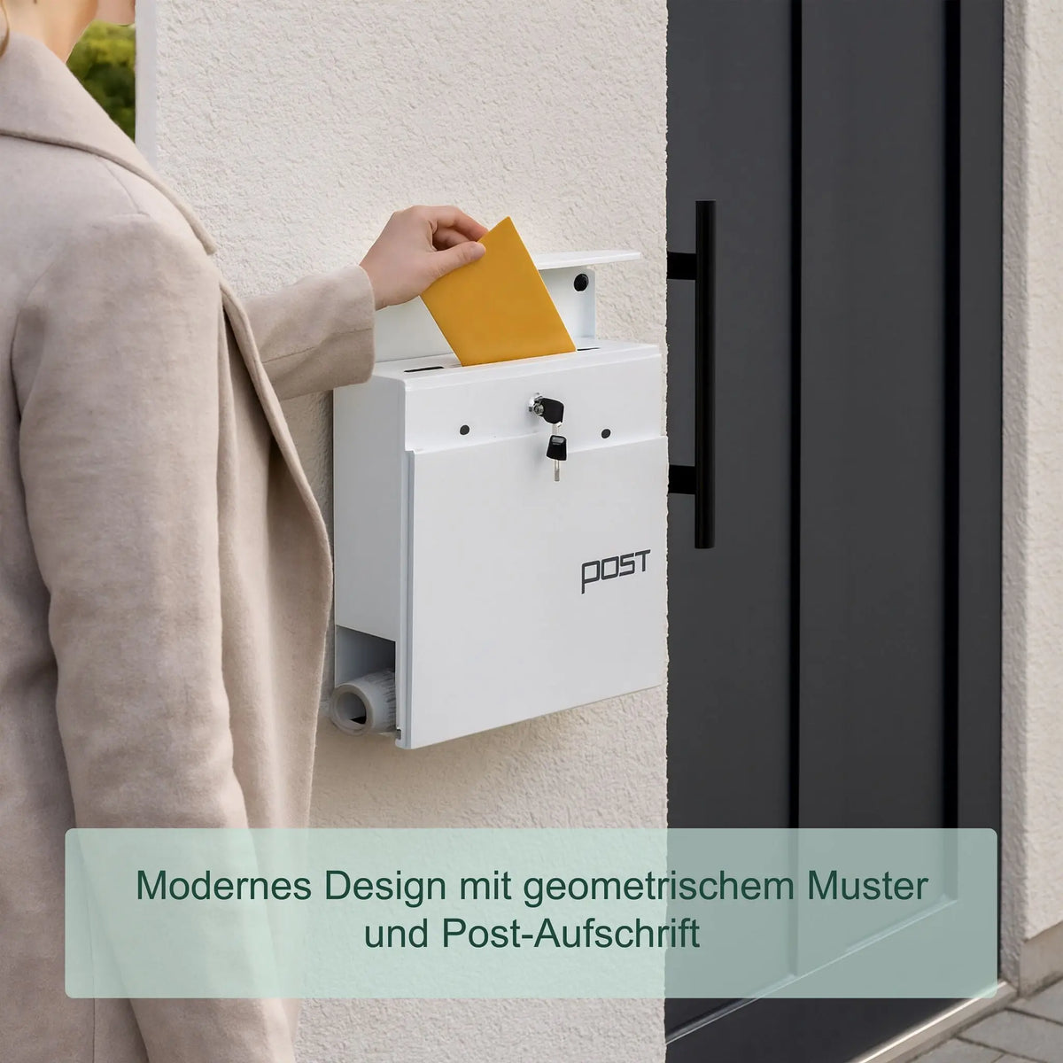 Briefkasten mit Zeitungsfach Weiss von Relaxdays