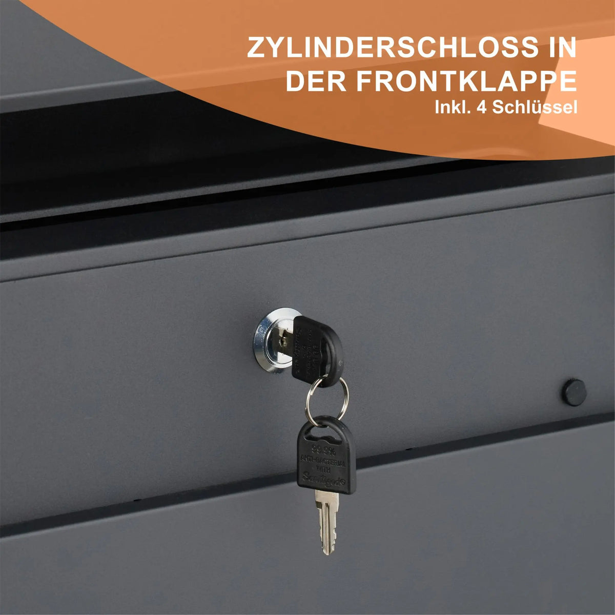 Briefkasten mit Zeitungsfach Anthrazit-Weiss-Silber von Relaxdays
