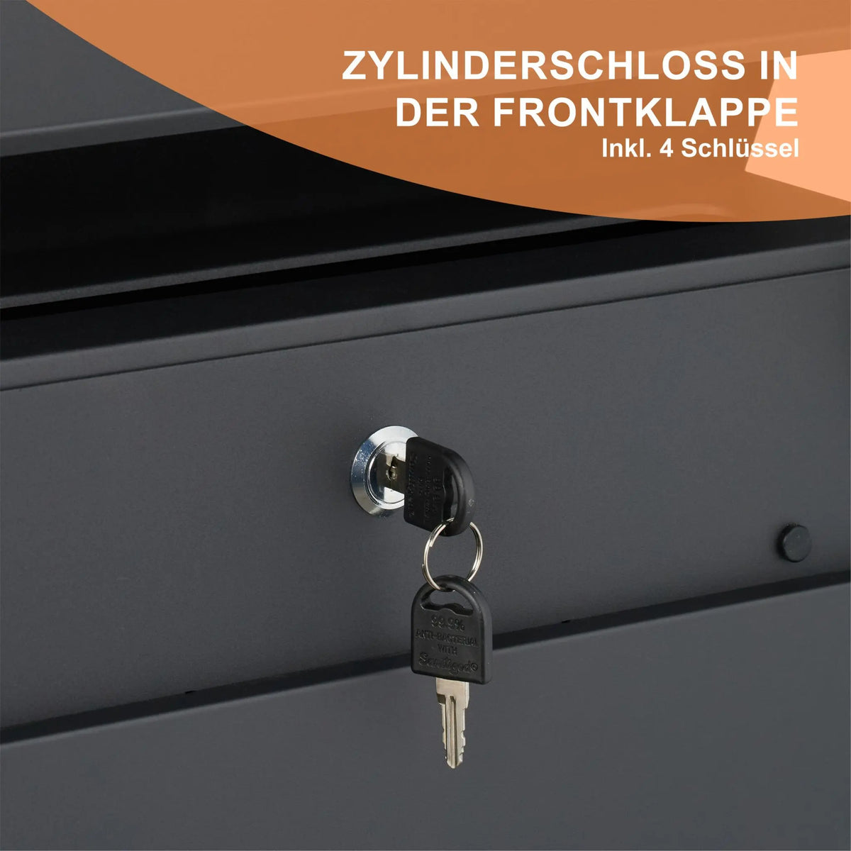 Briefkasten mit Zeitungsfach Weiss-Schwarz-Silber von Relaxdays