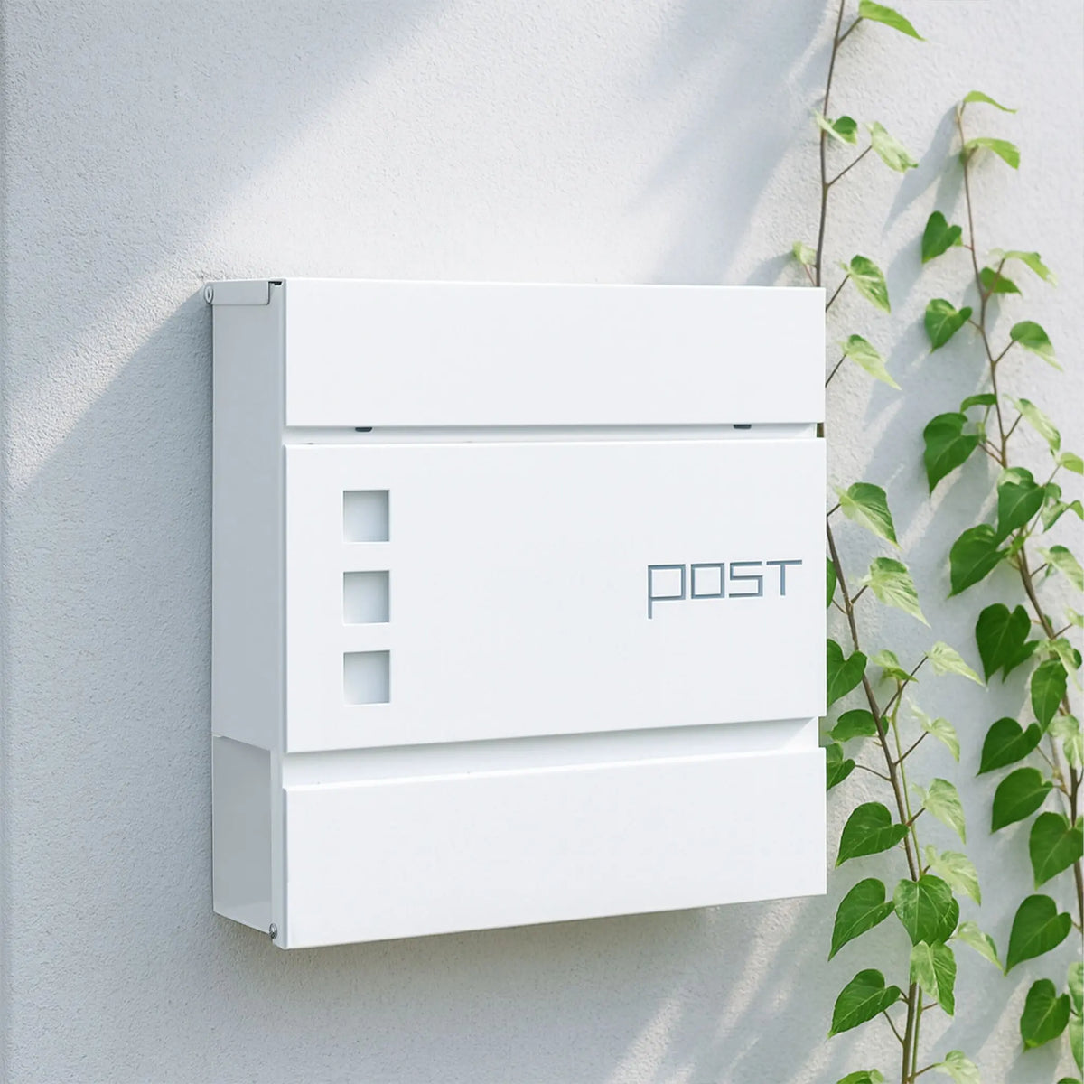 Briefkasten mit Zeitungsfach Anthrazit-Weiss-Silber von Relaxdays