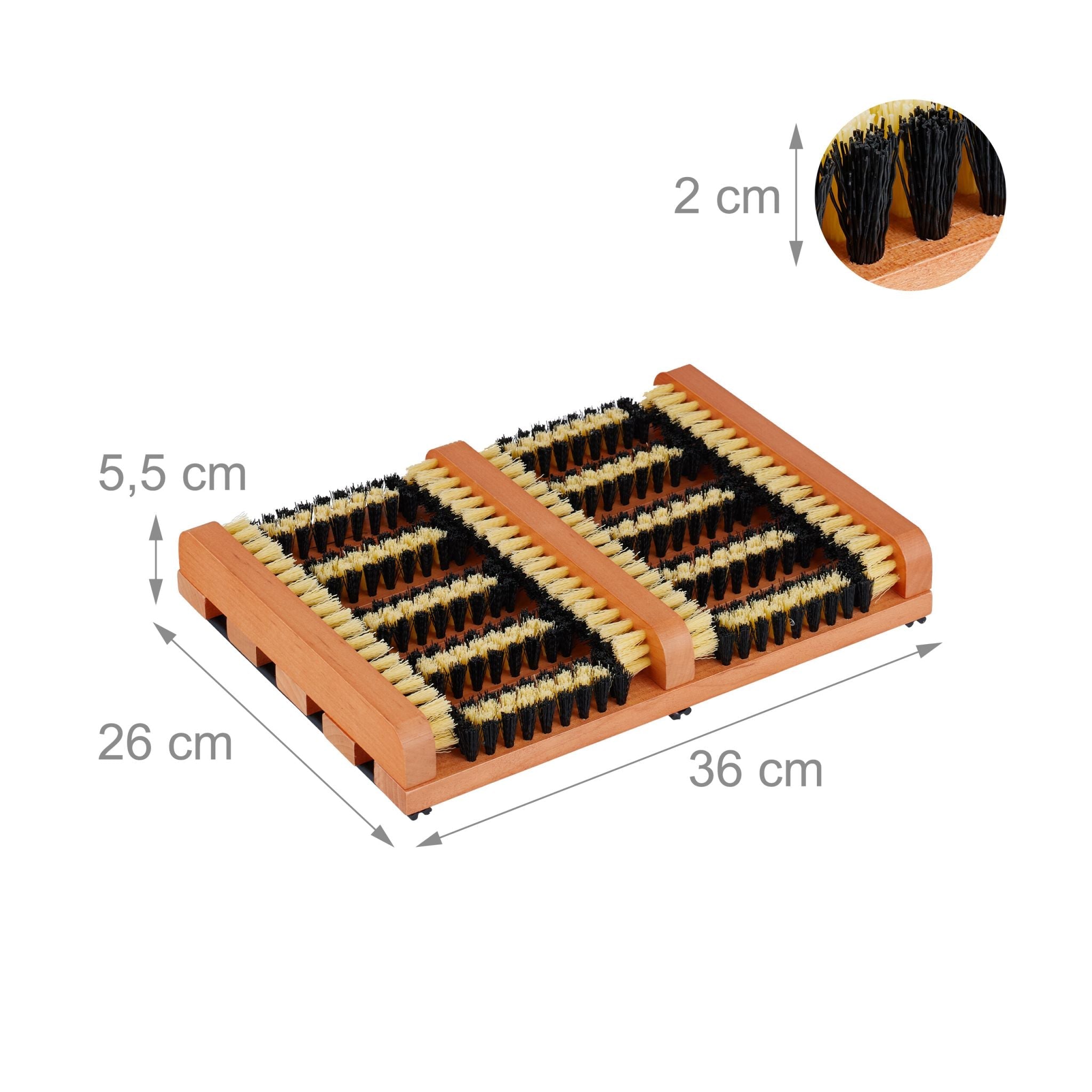 Schuhabstreifer mit Bürsten Creme-Orange-Schwarz