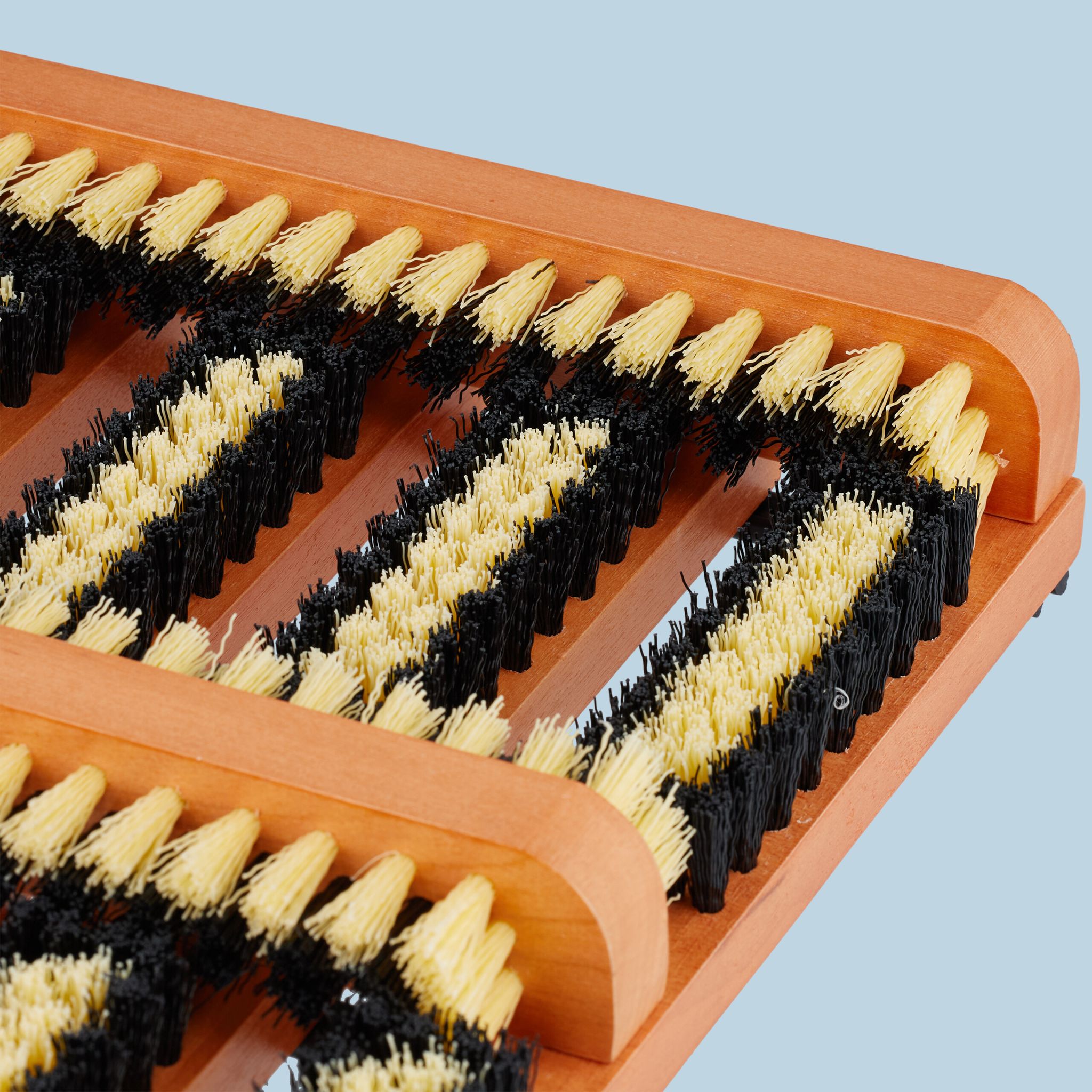 Schuhabstreifer mit Bürsten Creme-Orange-Schwarz