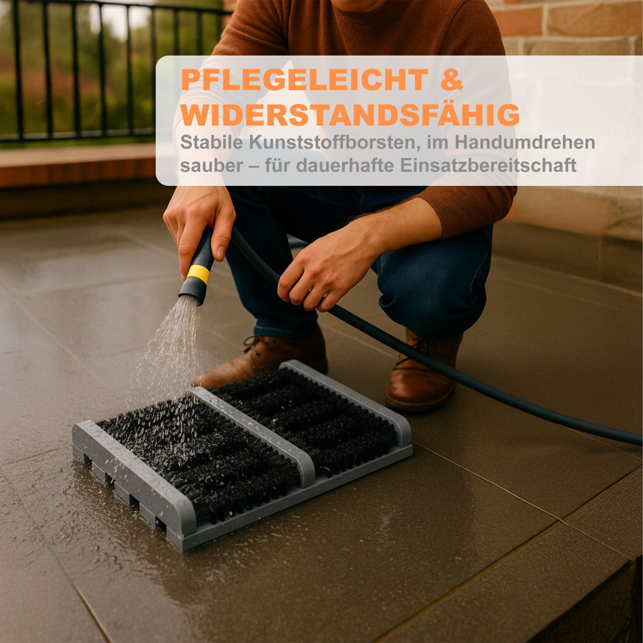 Schuhabstreifer mit Bürsten Schwarz-Grau