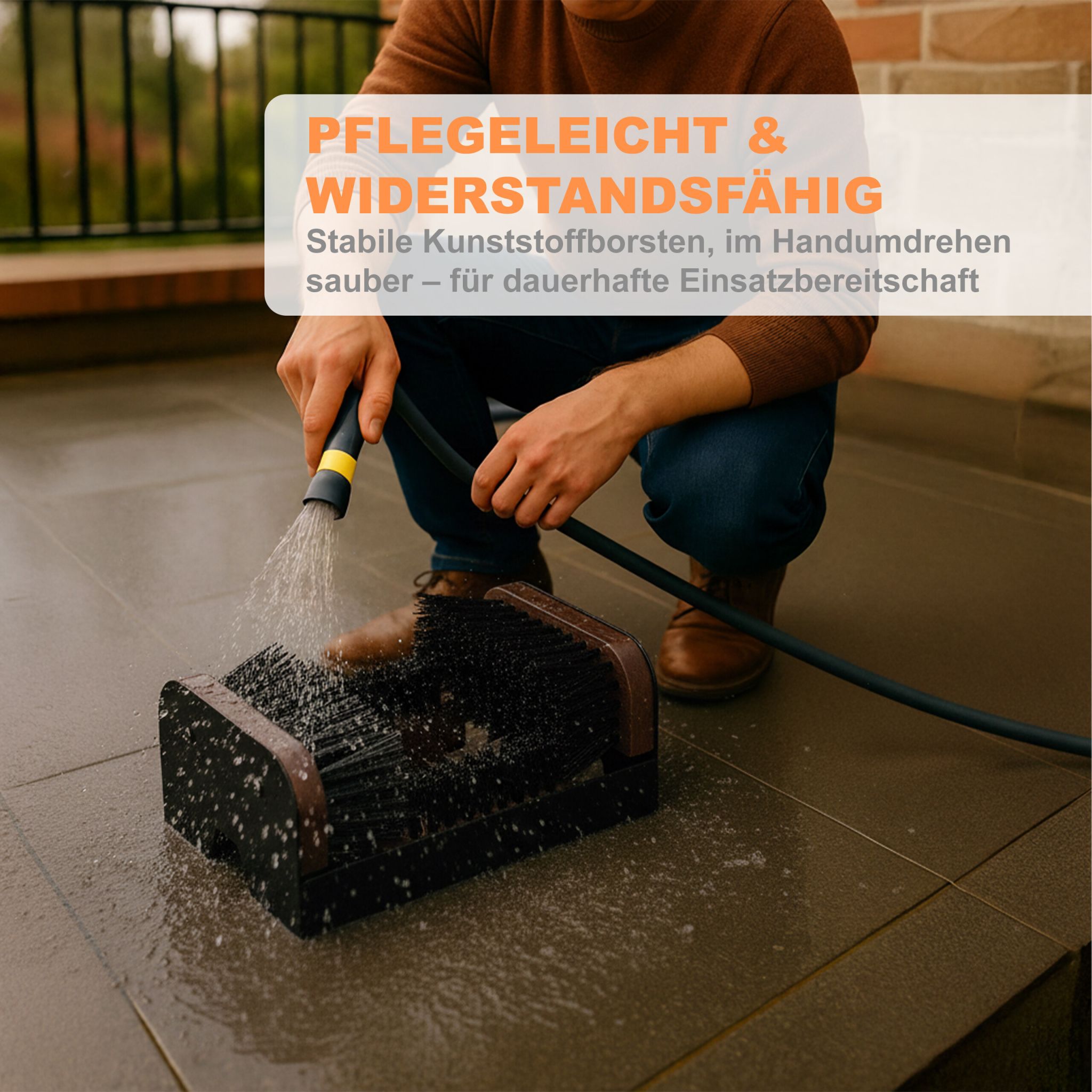 Schuhabstreifer mit Rundum-Bürsten Braun-Schwarz