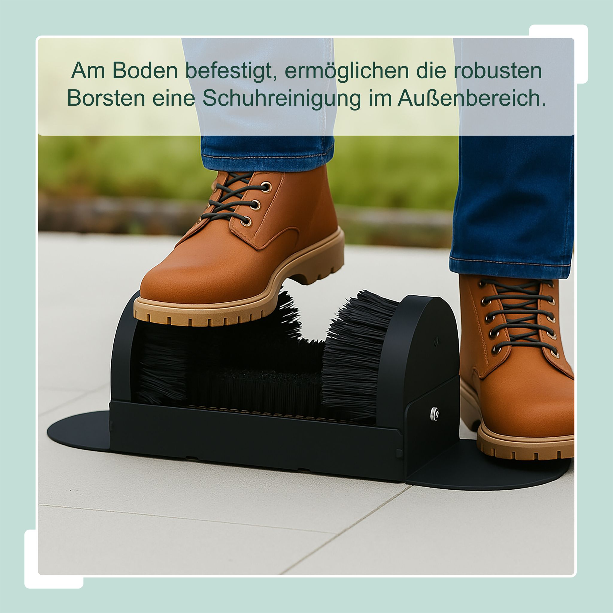 Schuhabstreifer mit Rundum-Bürsten Schwarz