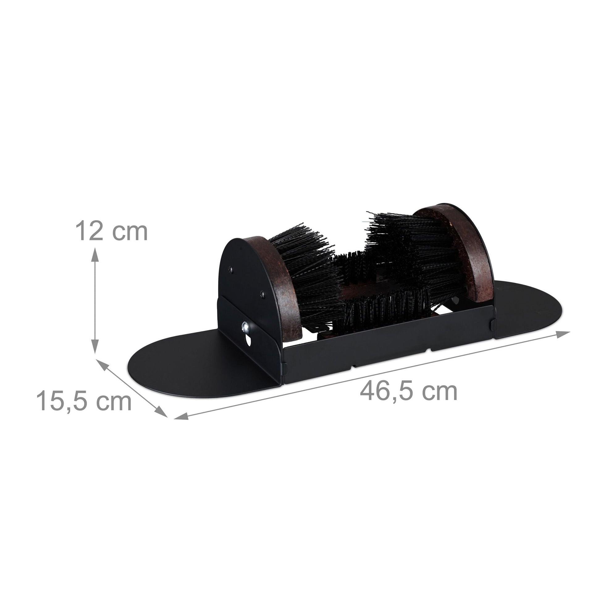 Schuhabstreifer mit Rundum-Bürsten Dunkelbraun-Schwarz von Relaxdays