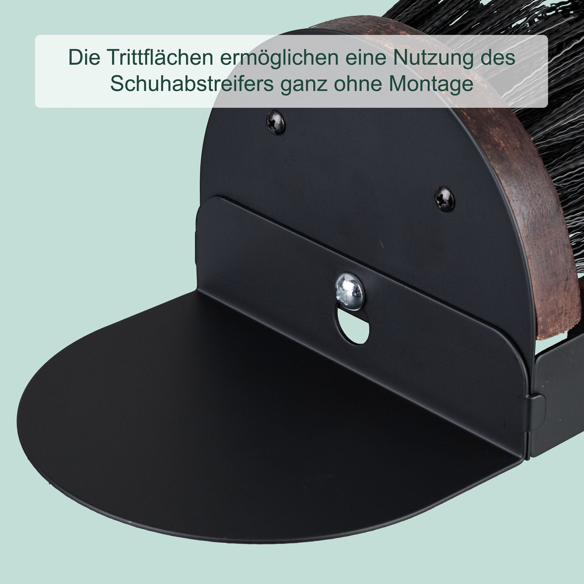 Schuhabstreifer mit Rundum-Bürsten Dunkelbraun-Schwarz von Relaxdays