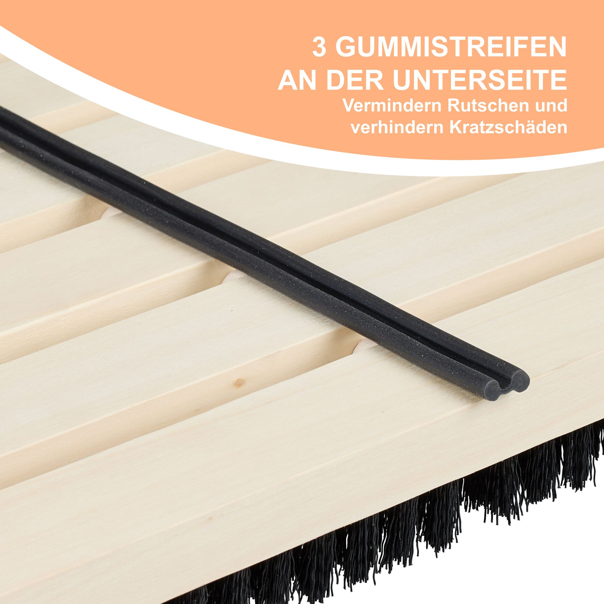 Schuhabstreifer Holz Hellbraun-Schwarz