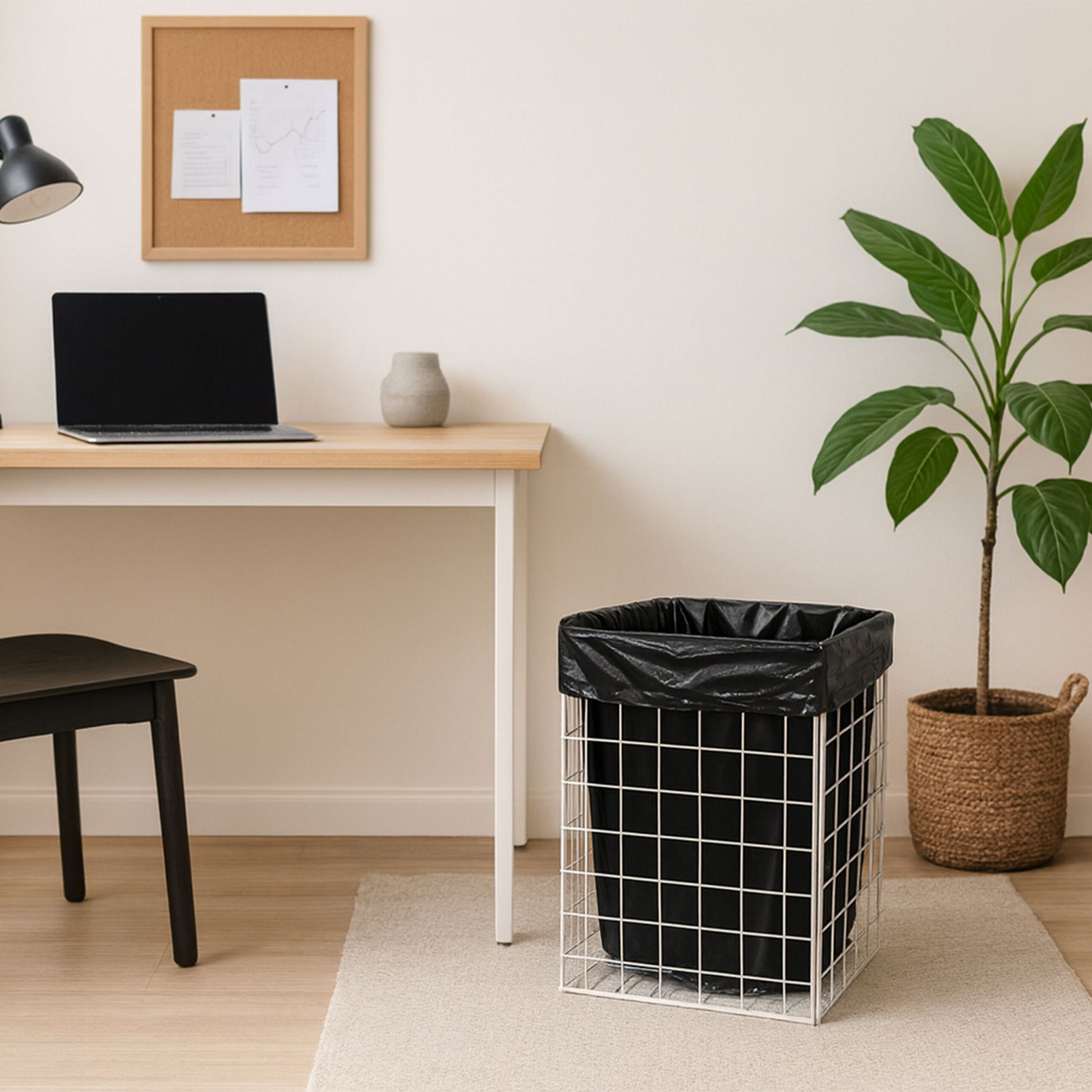 Papierkorb Gitter-Design 60L Weiss von Relaxdays