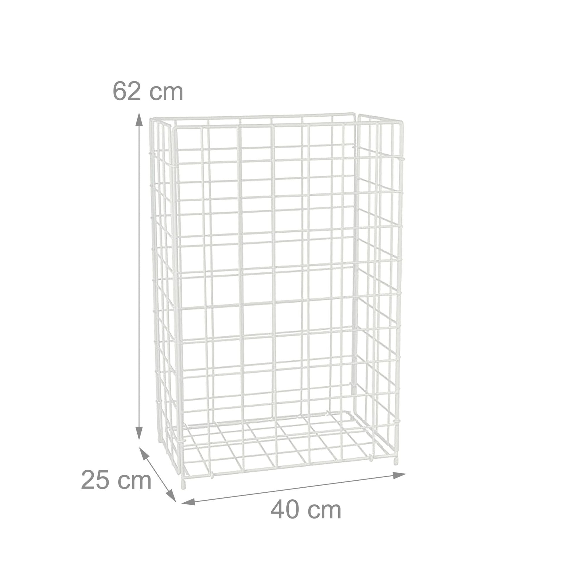 Papierkorb Gitter-Design 60L Weiss von Relaxdays